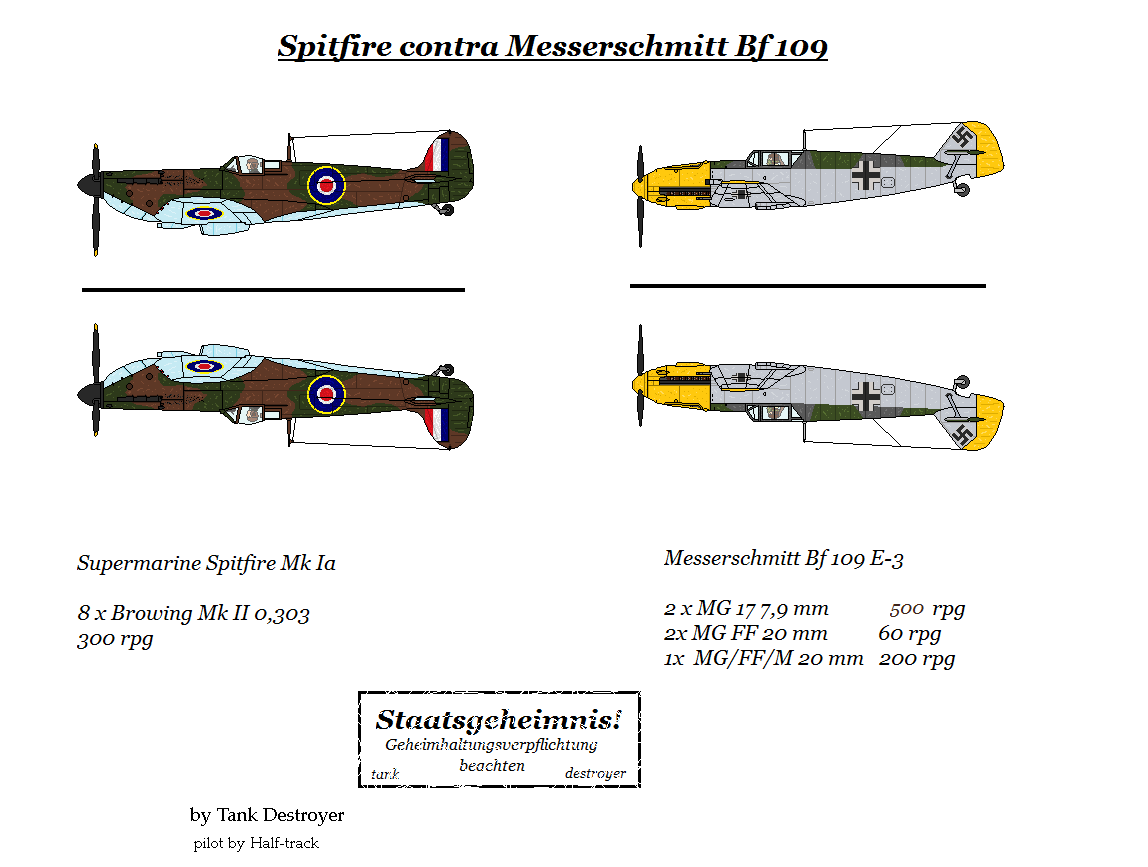 British Spitfire & German Me-109