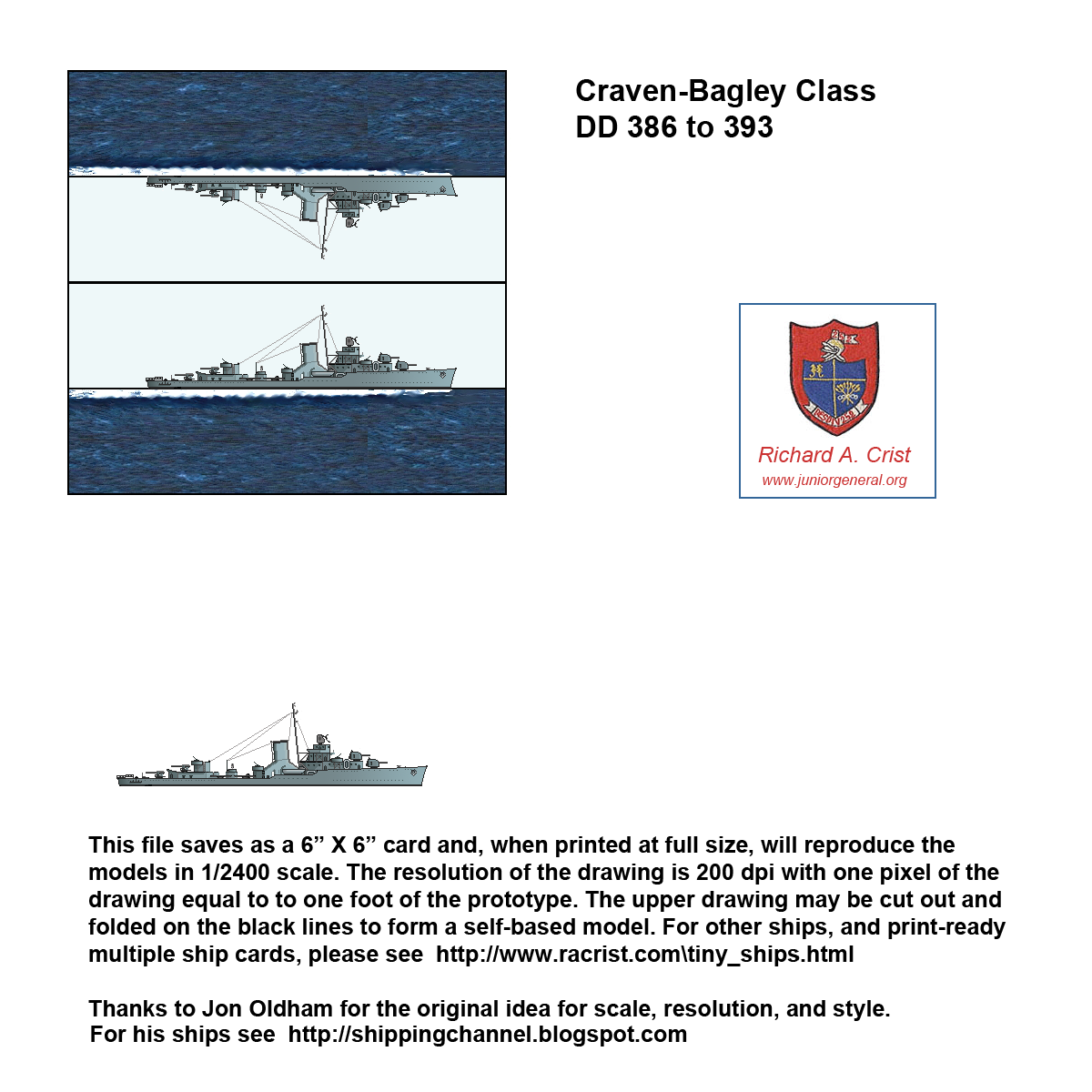 US Craven-Bagley Class Destroyer
