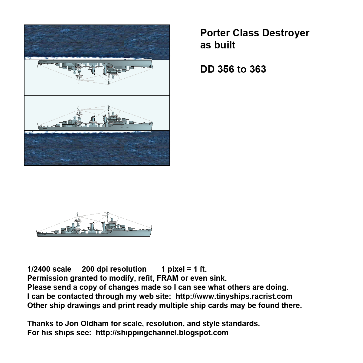 US Porter Class Destroyer