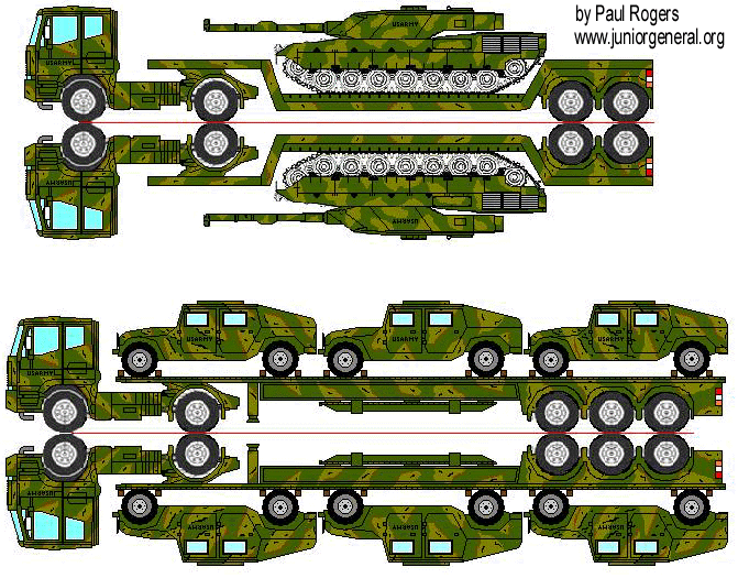 Carrying Abrams and Hummers Jungle Colors