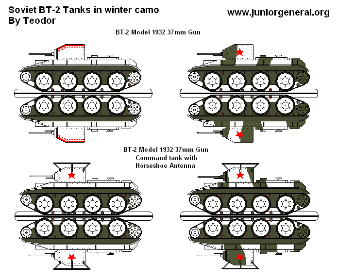 BT-2 Tanks in Winter Camo
