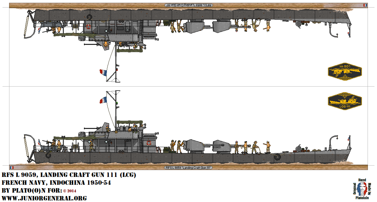 French RFS L 9059 Landing Craft Gun 111