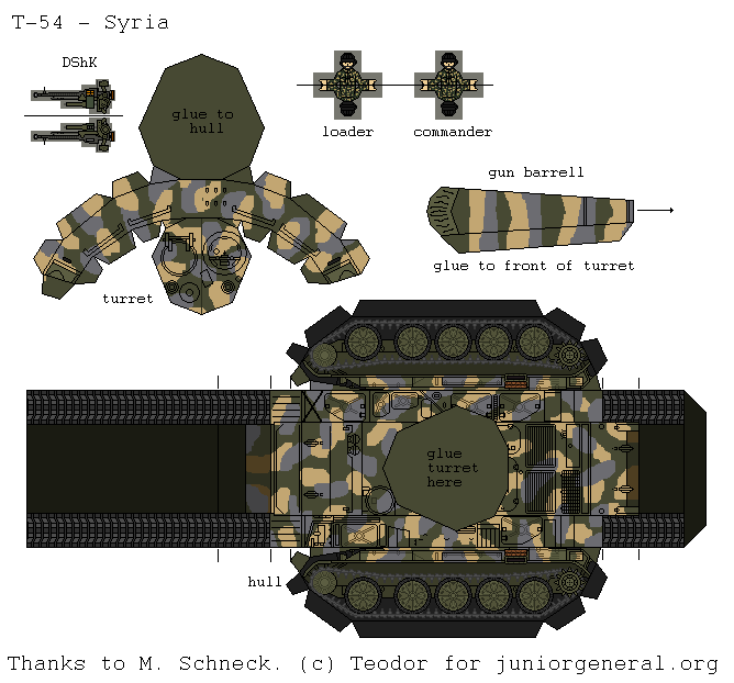 Syrian T-54 Tank (3-D Fold Up)