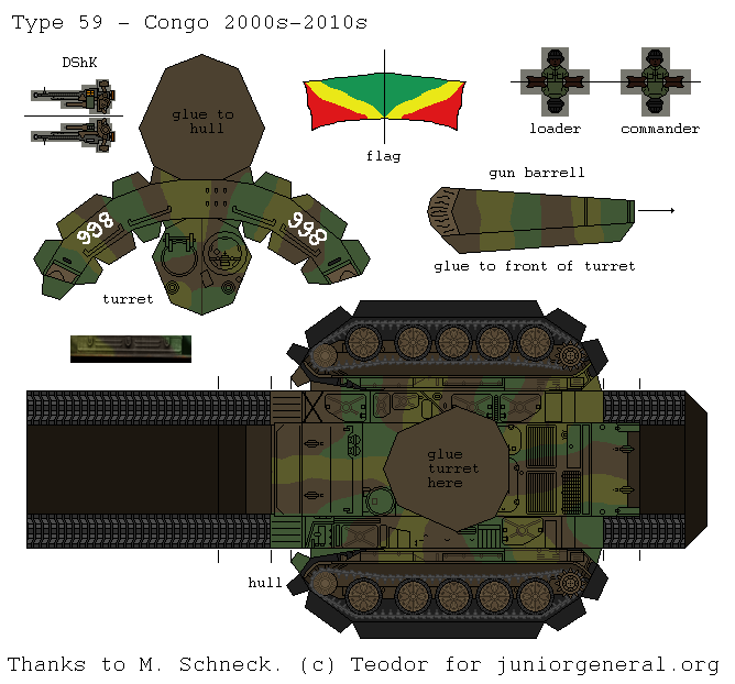 Congo Type 59 Tank (3-D Fold Up)