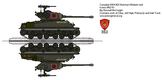Canadian M4A3E8 Sherman Tank