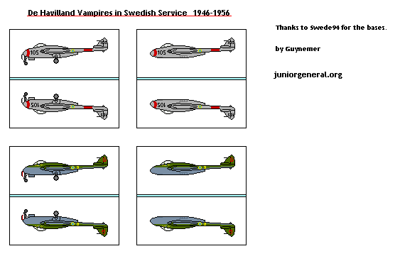 Swedish Havilland Vampires