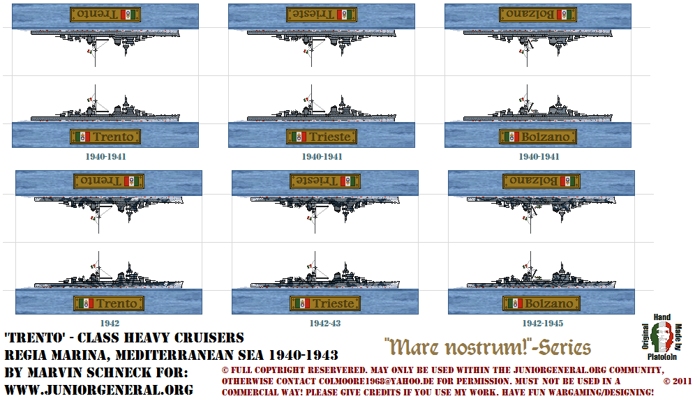 Italian Trento Class Heavy Cruisers