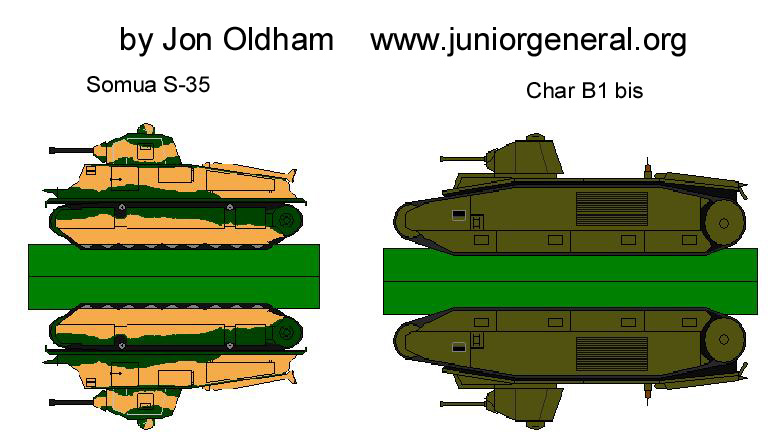 Somua S-35 and Char B1 bis Tanks