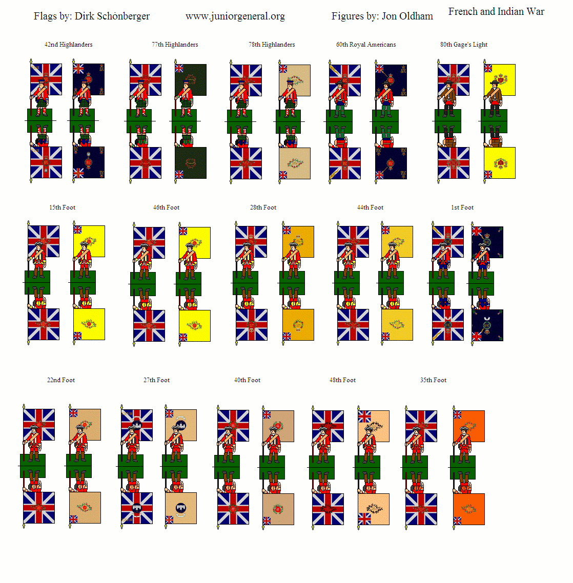 British Flags in French and Indian War