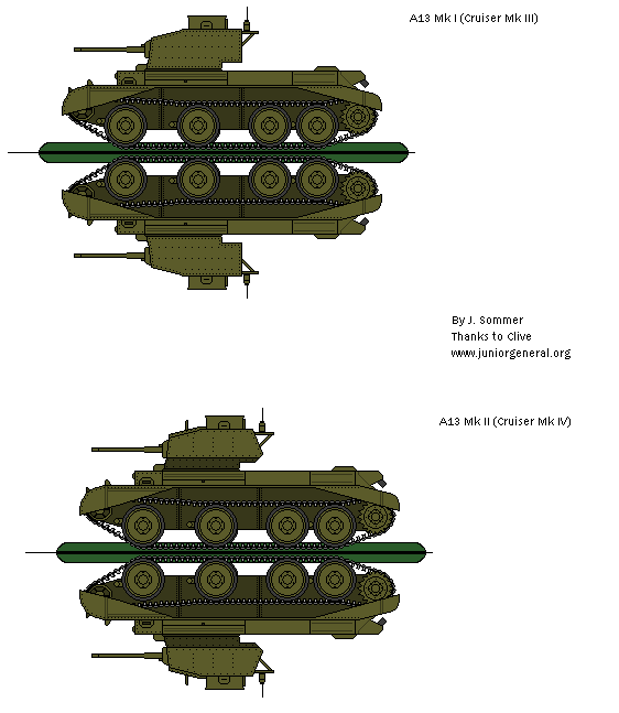 Cruiserer A13 Mk I and Mk II Tanks