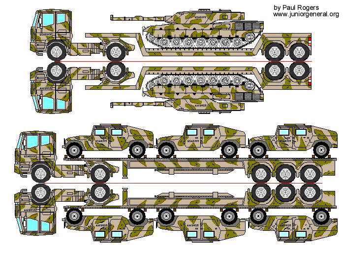 Carrying Abrams and Hummers Desert Colors