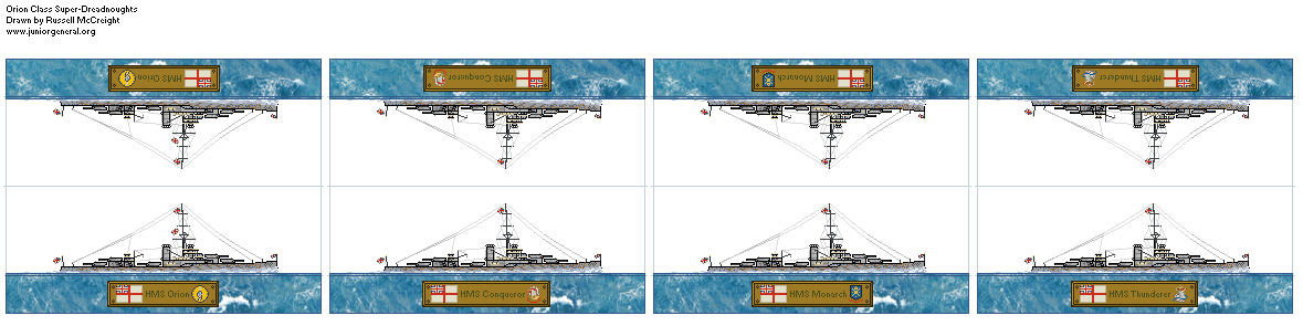 British Orion Class Super-Dreadnoughts (Micro-Scale)