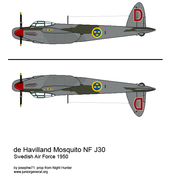 Swedish de Haviland Mosquito NF J30