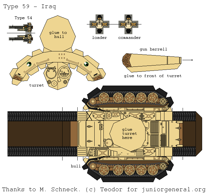 Iraqi Type 59 Tank (3-D Fold Up)