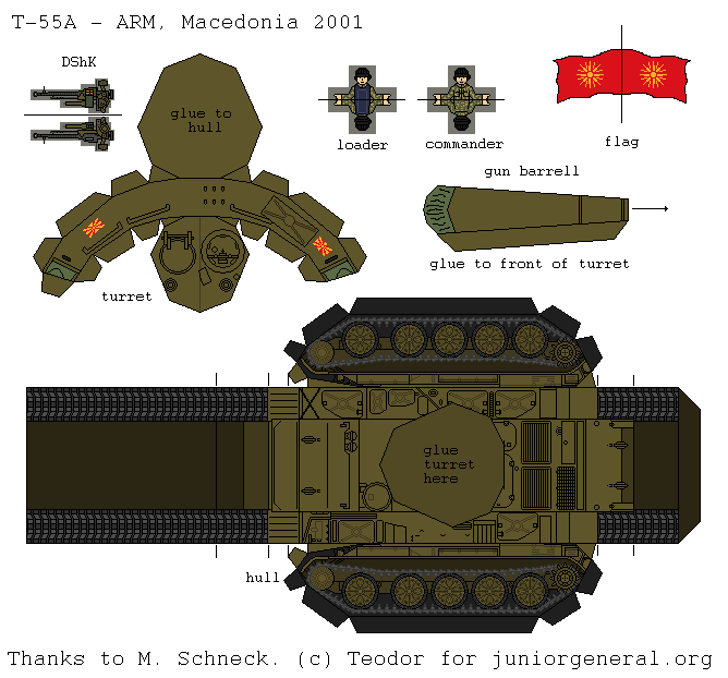 MacedoniaT-55A Tank (3-D Fold Up)