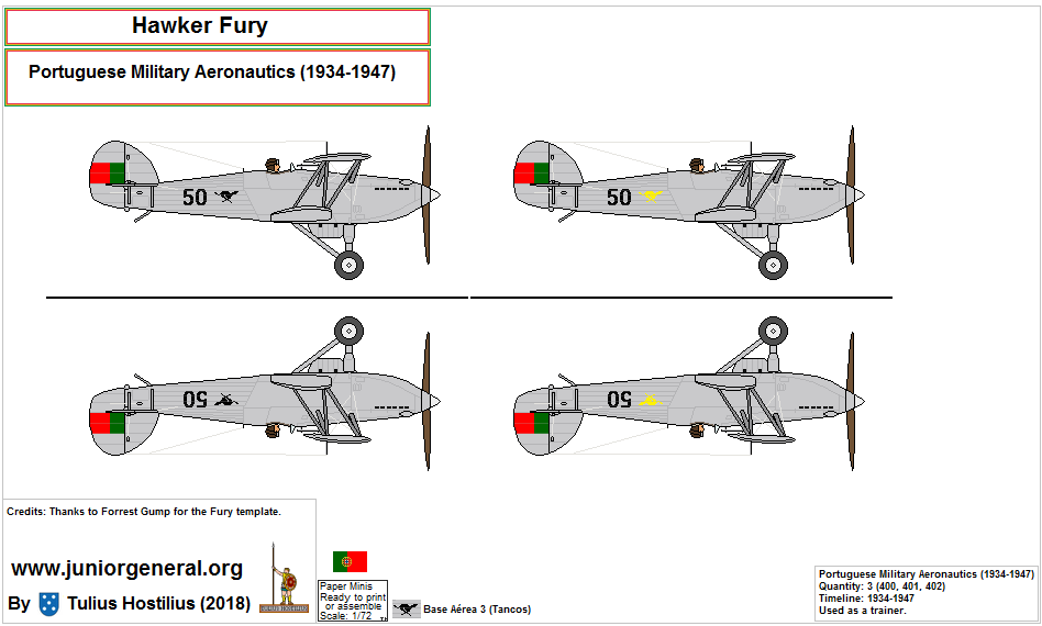 Portuguese Hawker Fury