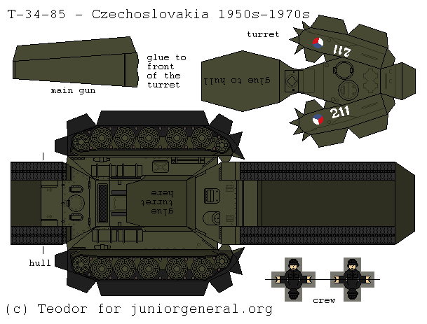 Czechoslovakia T-34/85 (3D Fold Up)