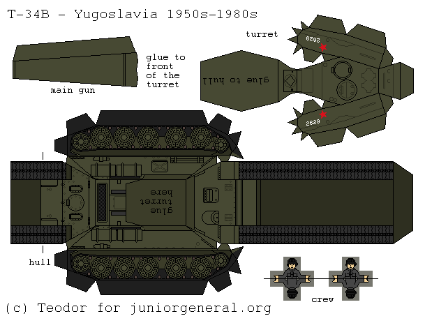 Yugoslavia T-34B (3D Fold Up)