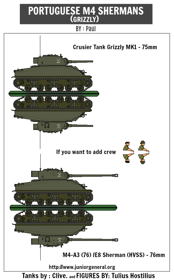 Portuguese M4 Shermans