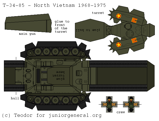 North Vietnamese T-34-85 Tank (3-D Fold Up)