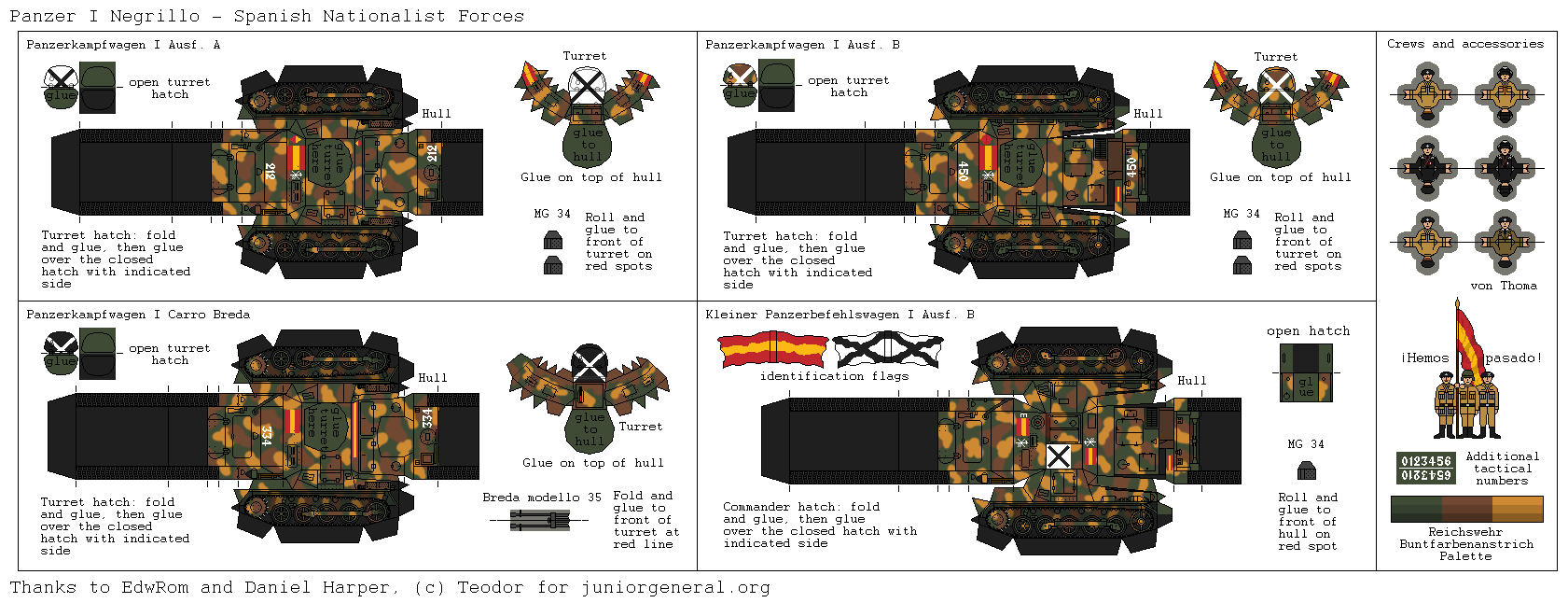 Nationalist Panzer I Negrillo (3D Fold Up)
