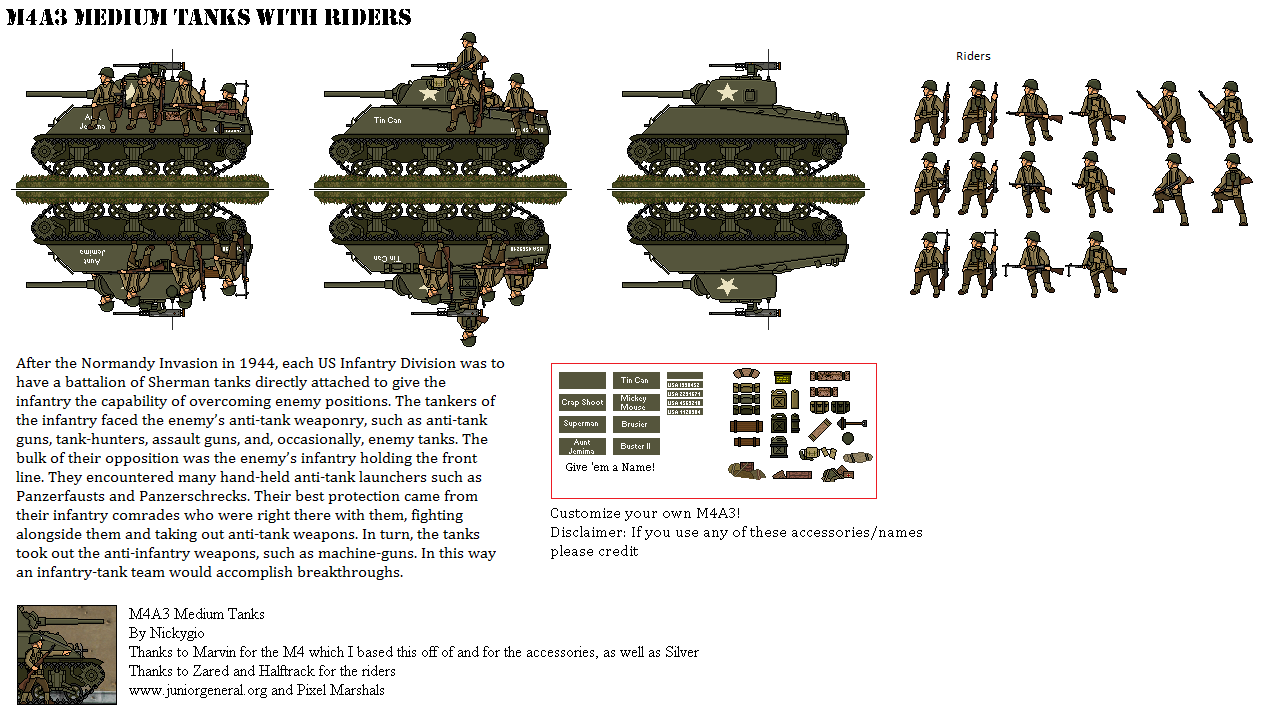 M4A3 Medium Tanks with Riders