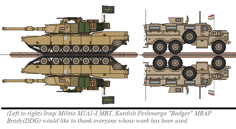 Iraqi M1A1 Tank, Kurdish Badger MRAP