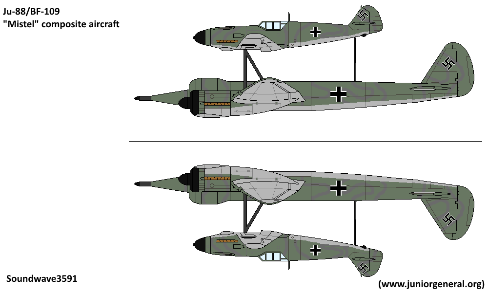 Ju-88/BF-109 Mistel Composite Aircraft